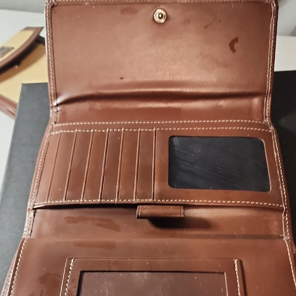 Dooney & Bourke Woven Tan and Brown Clutch